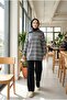 Women's Striped Zippered Knitwear Tunic Sweater