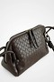 Valeria Mini Brown Knitted Textured Crossbody and Shoulder Bag
