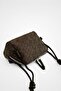 Suede Valeria Brown Knitted Textured Crossbody and Shoulder Bag - 3