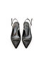 Women's Black Satin Medium Heel Stiletto with Buckle New Season Hk1093 - 3