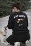 Lıvo I Have No Energy Printed Oversize Hoodless Tracksuit Set – Travel Color – Casual Comfortable Combination - 2