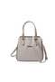 Sand Beige - Sand Beige Plaid Line Square Women's Handbag Sp1136 - 5