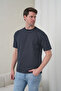 Daniel Men's Vertical Striped Relaxed Fit Crew Neck Navy Blue T-Shirt - 3