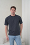 Daniel Men's Vertical Striped Relaxed Fit Crew Neck Navy Blue T-Shirt - 4