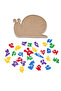 Wooden Base and 3D Printed Alphabet Puzzle - Educational Toy with Snail Figure - 3