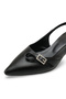 Elara Gala Women's Pointed Toe Open Back Heeled Shoes 0012150 Black - 2