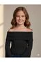 Girls' Terry Fabric Bluz with Madonna and Bat Sleeve Details