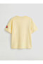 Yellow hello kitty bas Printed crew neck girl's t-shirt from gülüs gi̇yi̇m. - 2