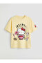 Yellow hello kitty bas Printed crew neck girl's t-shirt from gülüs gi̇yi̇m.
