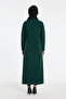 Zippered Collar Relaxed Fit Burgundy Long Dress - 8