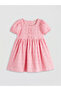Pink Square Collar Openwork Girls' Dress - 2
