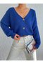 Women's Long Sleeve Button Detail Knitwear Cardigan