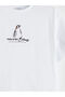 White Crew Neck Penguin Printed Girls' T-Shirt - 3