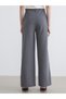 Wide Leg Women's Trousers with Elastic Waist - 4