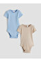 Shining Store's Sparkling Choices Zero Roba Collar Baby Boy Snap Fastener Bodysuit 2-Pack - 2