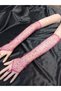 Vespera Glittering Sequined Shahmaran Gloves Fuchsia