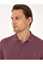 Purple Slim Fit 100% Cotton Non-Curling Buttoned Polo Collar Basic T-Shirt 50325323-Vr038 - 2