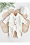 Luis Caped Bow Tie Detailed 100% Cotton Snap Fastener Jumpsuit and Vest Set - 2