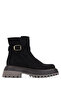Women's Genuine Leather Black Nubuck Casual Boots
