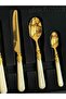 Cutlery Set 30 Pieces for 6 People Marta Beige Gold - 3