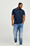 Jack Jones Men's Navy Blue Polo Collar Short Sleeve T-Shirt 12143859 - 5