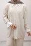 V-Neck Knitwear Set Tsd260117 Beige - 5