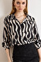 Women's Wave Black Washed Soft Textured Patterned Viscose Shirt Gml-19001305 - 5