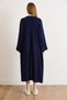 Women's Navy Blue Cuff Folded Maxi Knitwear Cardigan Hrk-19000297 - 6