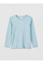 Original Oval Collar Patterned Girls' Ribbed T-Shirt - 2