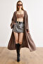Women's Mink Cuff Folded Maxi Knitwear Cardigan Hrk-19000297