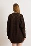 Women's Brown Geometric Patterned Long Seasonal Knitwear Cardigan Hrk-19000483 - 6
