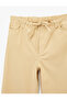Cotton Wide-Legged Trousers with Pockets and Tie-Waist - Loose Straight Fit Jeans - 4