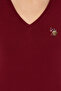 Women's Burgundy V-Neck Basic Sweater 50255648-Vr014 - 6