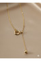 3S Zircon Stone Ring Detailed Steel Design Necklace - 2