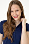 Women's Navy Blue Basic Polo Neck T-Shirt 50246326-Vr033 - 2