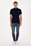 Men's Regular Fit Polo Neck Navy Blue T-Shirt 50324803-Vr033 - 4