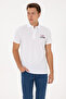 Men's Regular Fit Polo Collar White T-Shirt 50324803-Vr013