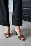 Franco Women's Heeled Suede Sandals Brown - 3