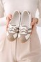 Women's Sports Lace-Up Casual Comfortable Retro Striped Ballerina Shoes - 3