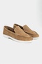 Vayne Rome Beige Genuine Suede Leather Flat Sole Women's Loafer - 4