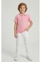 Boys' April 23 October 29 Show Outfit Short Sleeve Collared T-Shirt and White Pants Set