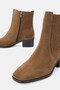 Women's Tan Suede Genuine Natural Leather 34-42 Size Chelsea Boots & Booties - 3