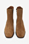 Women's Tan Suede Genuine Natural Leather 34-42 Size Chelsea Boots & Booties - 4
