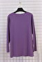 Women's Plus Size Lycra Crew Neck Stoned Long Sleeve Mother Combed Cotton T-Shirt Blouse - 3