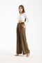 Belt Detail Textured and Drapey Business Palazzo Pants High Waist - 3