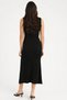 Women's Black Button Detailed Ribbed Knit Maxi Dress - 5