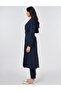 Apolet Detailed Trench Coat Dark Navy Blue 14008 - 6
