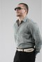 Trend Biz Regular Fit Lattice Fabric Embroidered 100% Cotton Men's Shirt - 2
