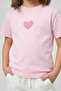 Girl's Heart Printed Short Sleeve T-Shirt