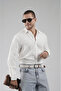 Trend Biz Regular Fit Lattice Fabric Embroidered 100% Cotton Men's Shirt - 2